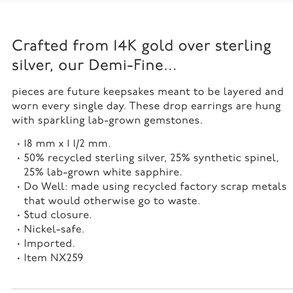 Madewell Demi-Fine Crystal Drop Earrings - Picture 6 of 6